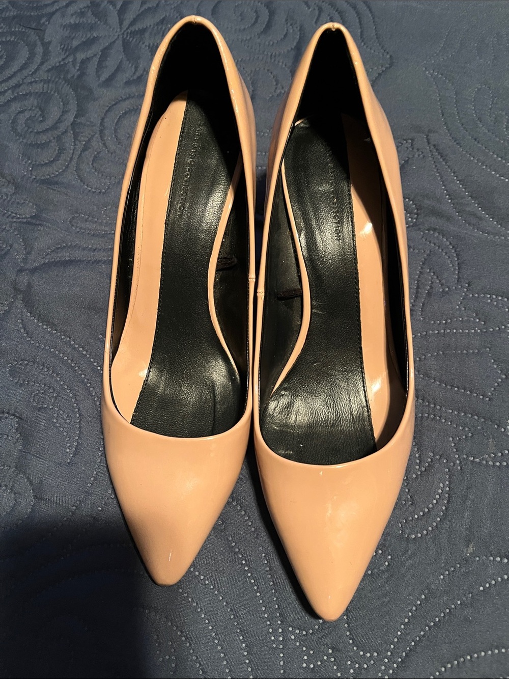 Zara Blush Patent Pointed-Toe Pumps